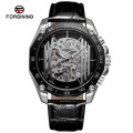 Forsining 8068 Mechanical Wrist Watch Luxury Gold Watch Leather Skeleton Waterproof Mens Sport Watches Clock Relogio Masculino